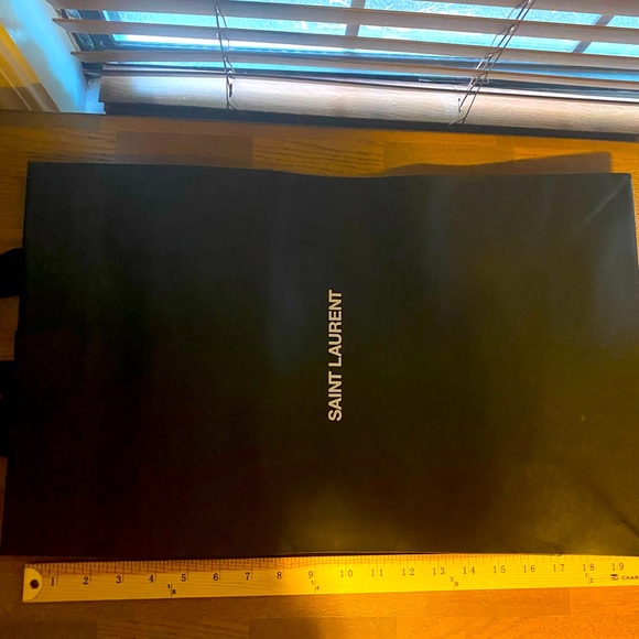 Saint Laurent Black Paper Shopping Gift Bag
